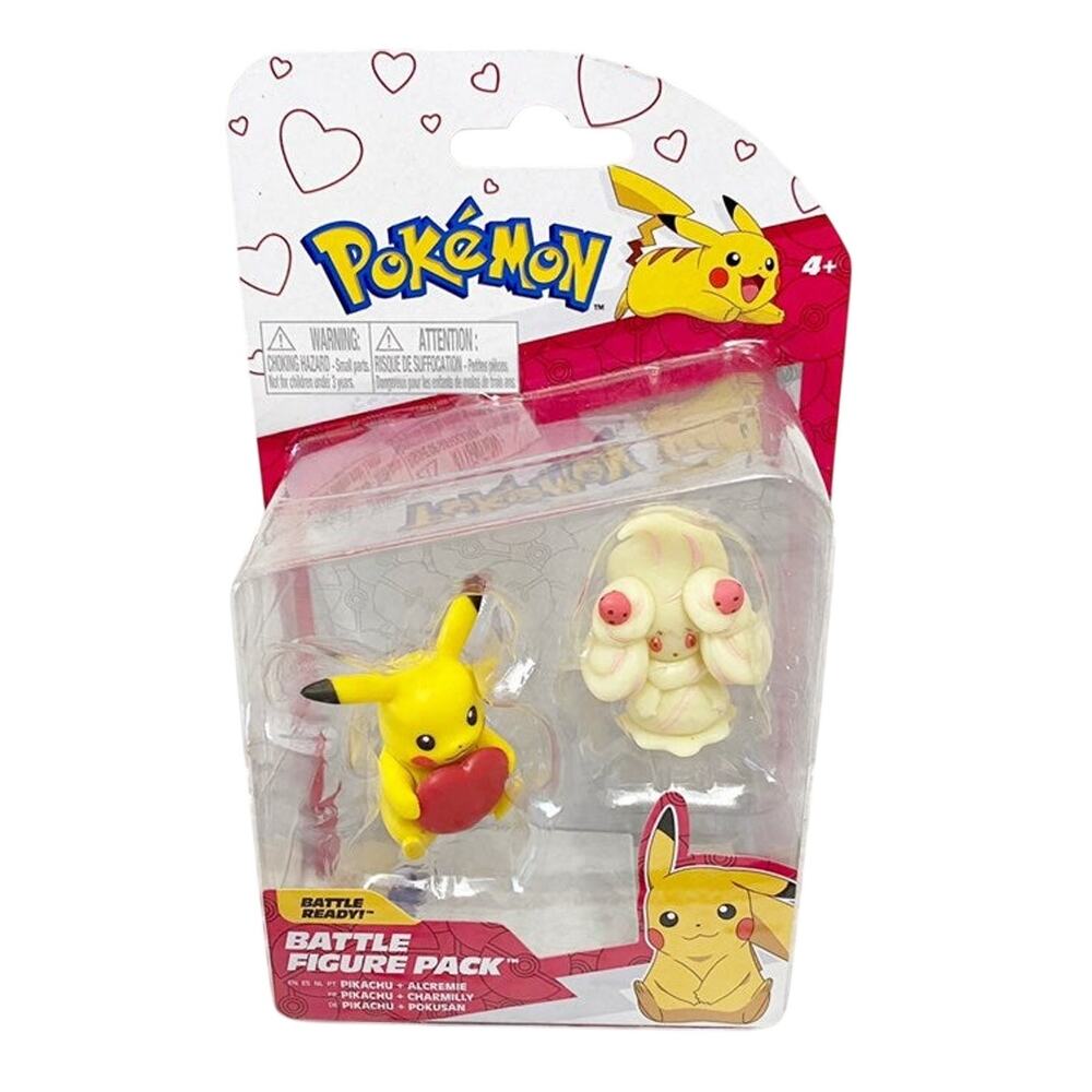 POKEMON VALENTINES Battle Figure Pack Pikachu Heart Alcremie Jazwares New NIP